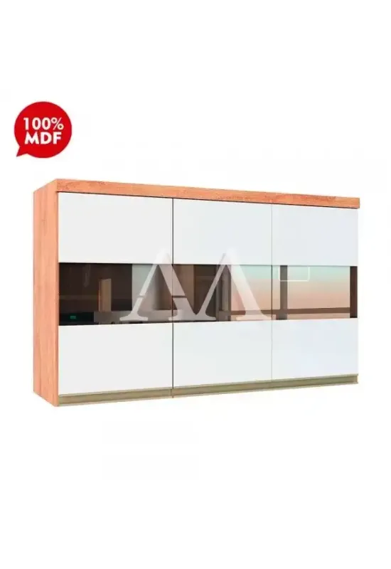 ROUPEIRO DAYMOND  8 PORTAS 8GAV - MDF - RIPADO (CINAMOMO/OFF)