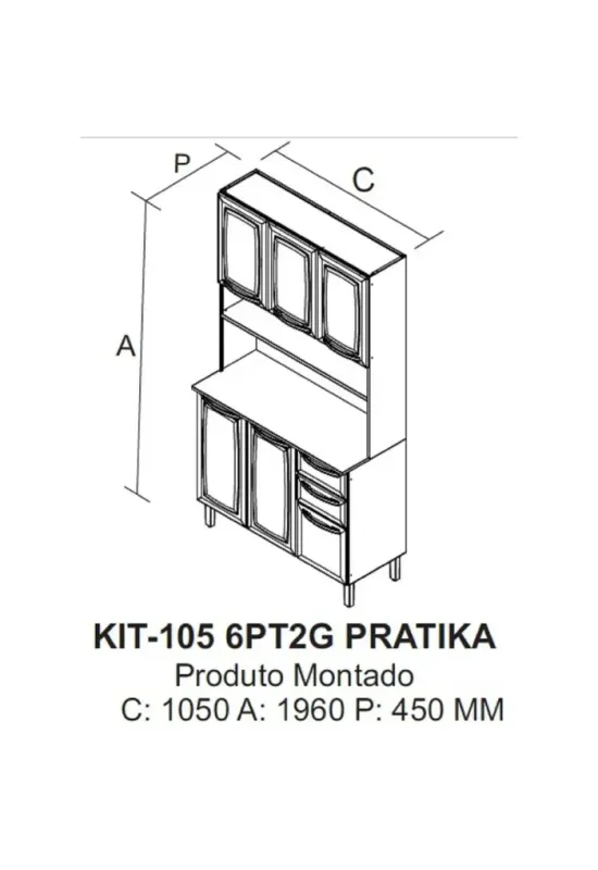 KIT PRATIKA 1,05 6PTS I3V G2 COM VIDRO ITATIAIA