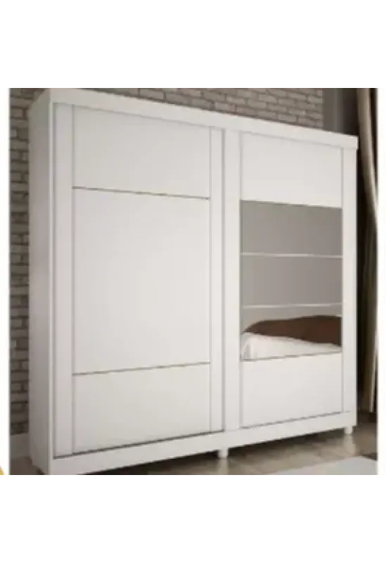 GUARDA ROUPAS MADRI 2 PTS C/ESPELHO (BRANCO)
