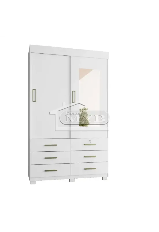 ROUPEIRO BUZIOS 6 GAV CORRER C ESPELHO RUDRACK (BRANCO)