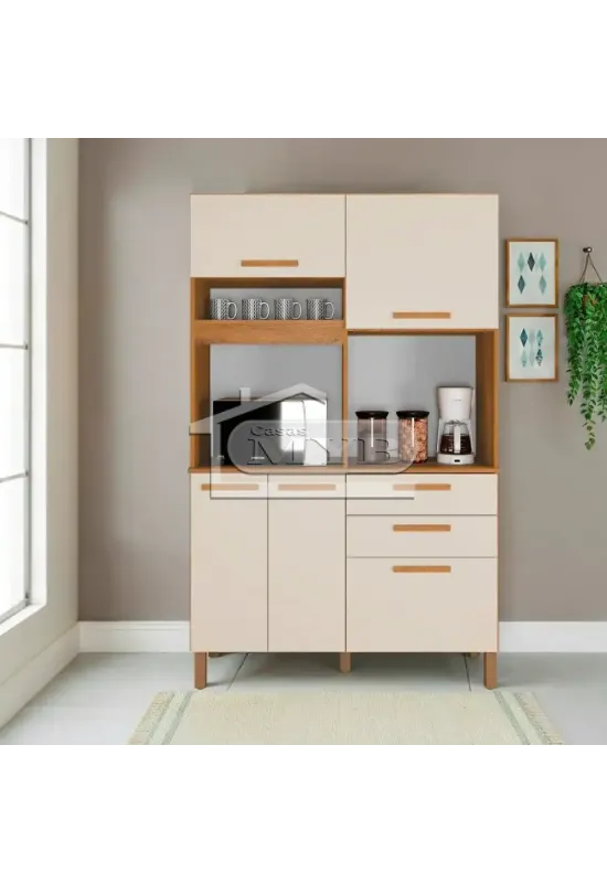 ARMARIO COZ VIENA 5 PTS (MDF) - NAINE (CINAMOMO/OFF)