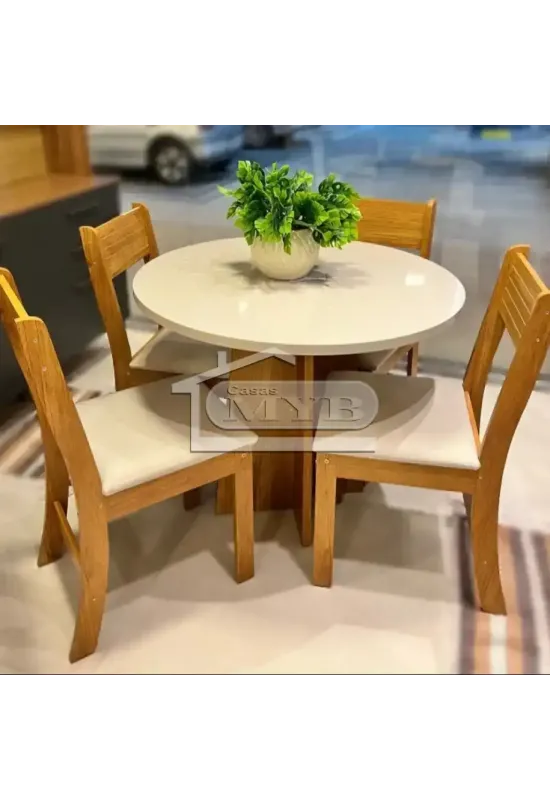 MESA ALICE 04 CAD REDONDA 90X90 FREIJO OFF  AC LINHO