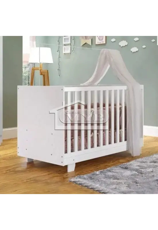 BERCO MINICAMA FLOCOS - TIGUS  (BRANCO)