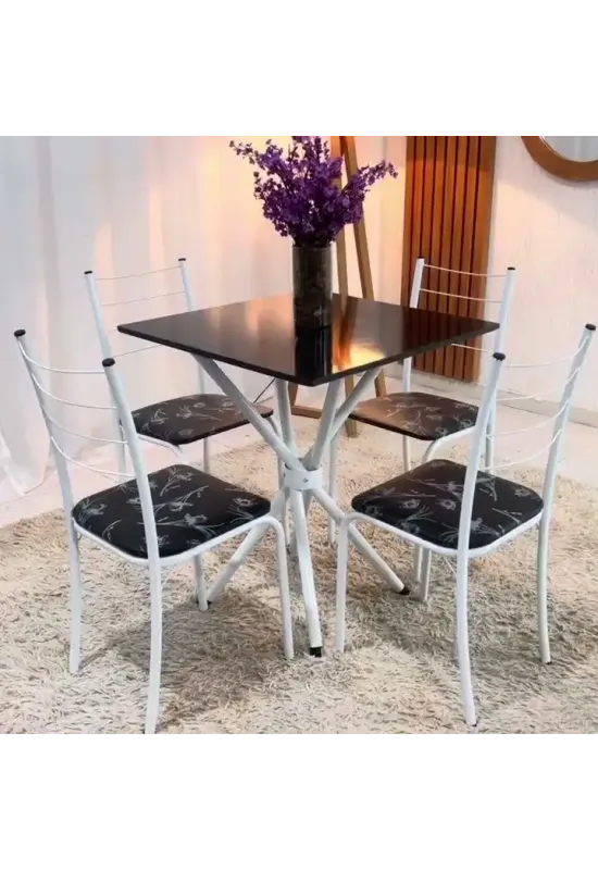 MESA RIO 70 X 70  CAD RIO BRANCO C. TEMPEST PRETO  GRANITADA