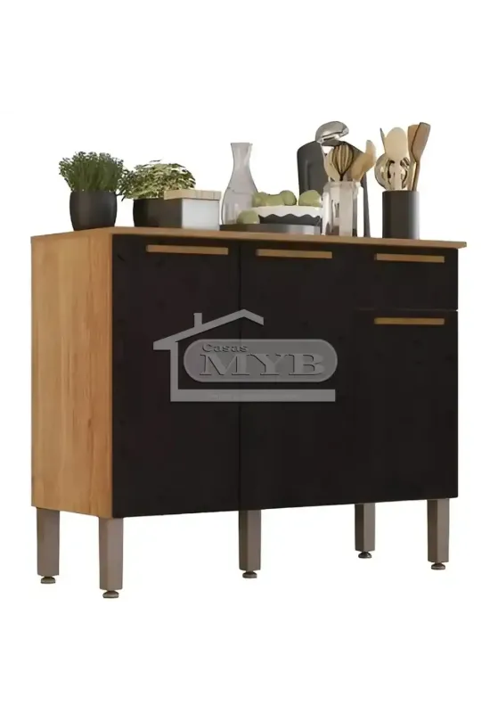 BALCAO MADRI - SALLETO (CINAMOMO/PRETO)