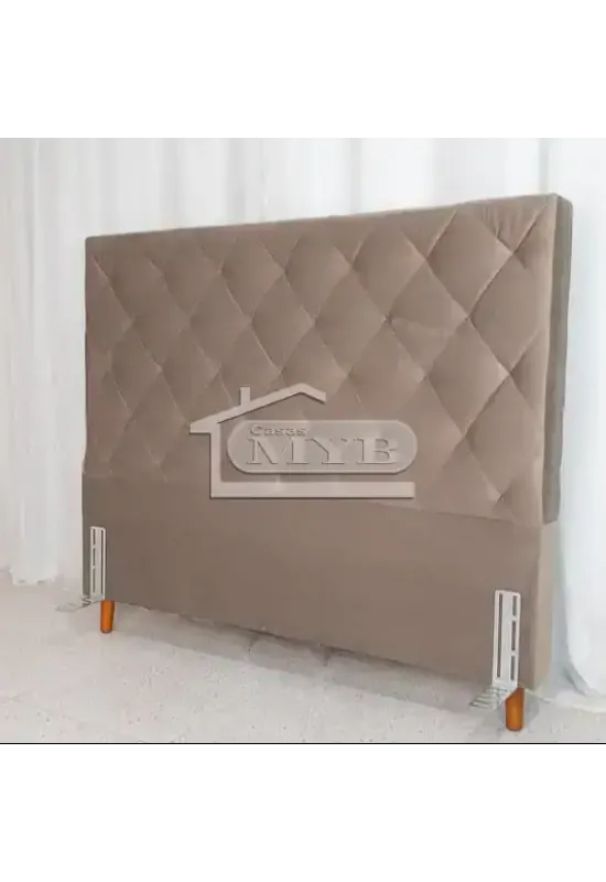 CABECEIRA PARIS 1,38 VELUDO CRONOS (100/BEGE CAPUCHINO)