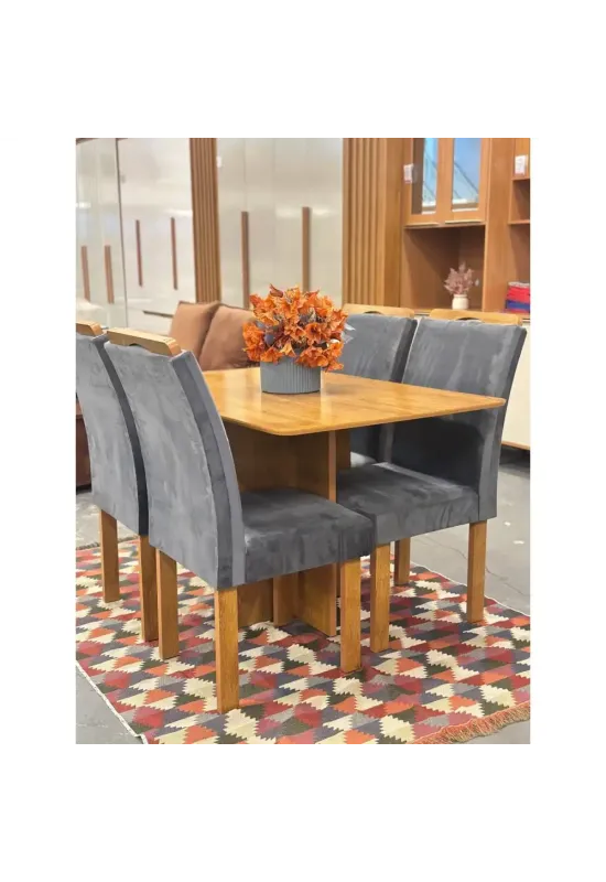 MESA SALINAS 04 CAD 1,20 M TEC 171 CINZA TAMPO CINAMOMO