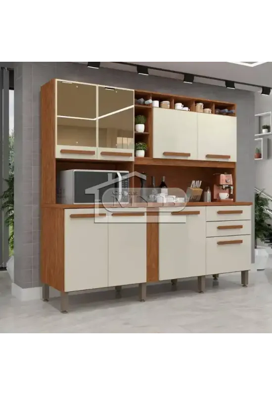 KIT DE COZINHA ANTONELA C ESPELHO - IMOP (CINAMOMO/OFF)