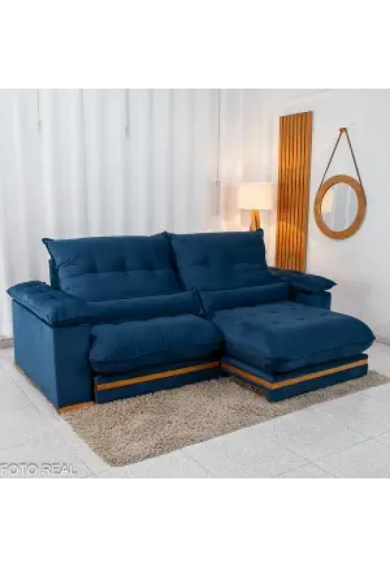 SOFA RETRATIL INSTAMBUL 2,50 PILOW  30CM AZUL ESC TEC 404