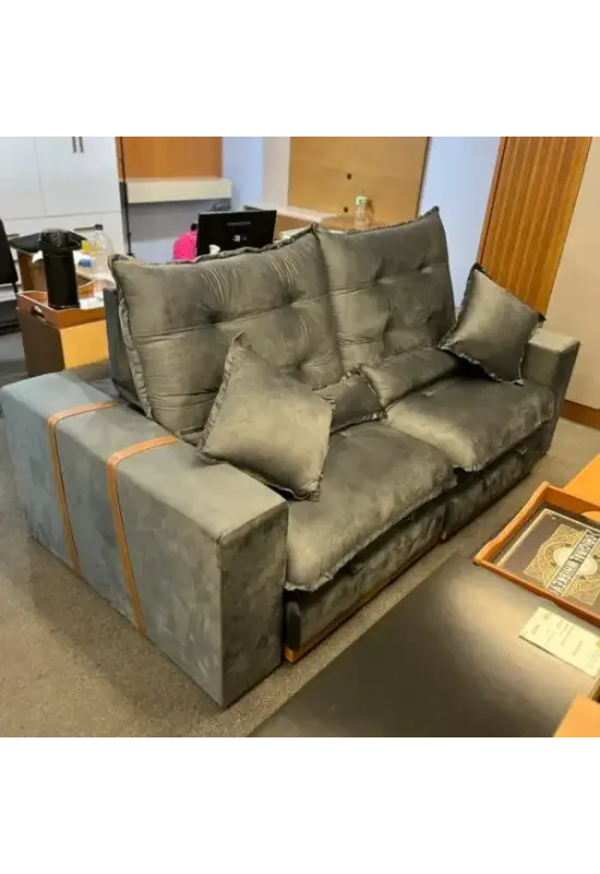 SOFA RETRATIL MONACO 2,10 - UNIAO ESTOFADOS (CINZA)