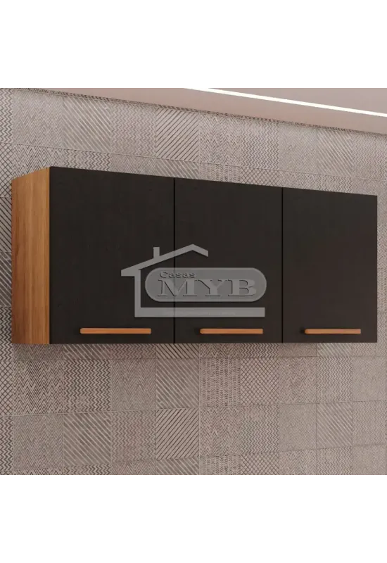 AEREO TRIPLO COZINHA NEW VALENCIA  (CINAMOMO/PRETO)