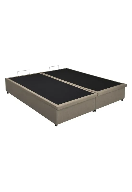 BASE BOX BAU PRIME  QUEEM - SUEDY BEGE C12 - 158X198X38 - S.E MOV